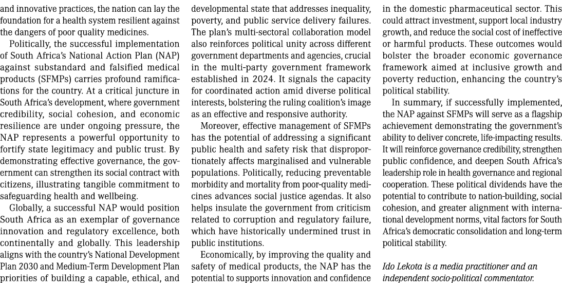 and innovative practices, the nation can lay the foundation for a health system resilient against the dangers of poor...