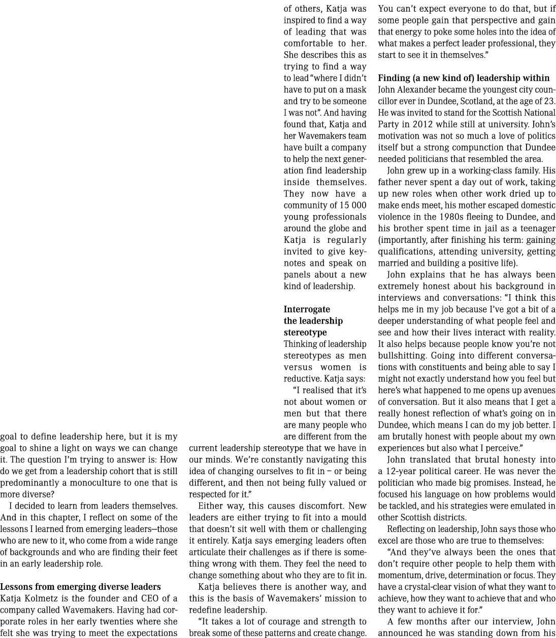 goal to define leadership here, but it is my goal to shine a light on ways we can change it. The question I’m trying ...