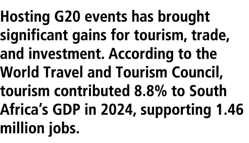 Hosting G20 events has brought significant gains for tourism, trade, and investment. According to the World Travel an...