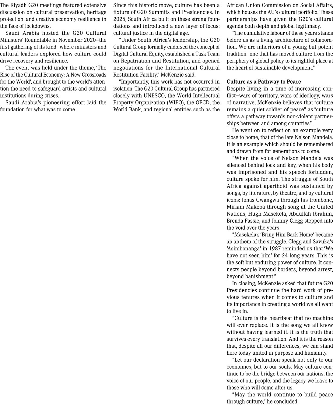 The Riyadh G20 meetings featured extensive discussion on cultural preservation, heritage protection, and creative eco...