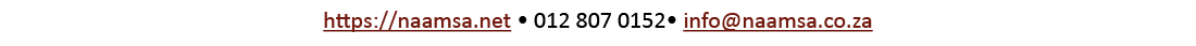 https://naamsa.net • 012 807 0152• info@naamsa.co.za