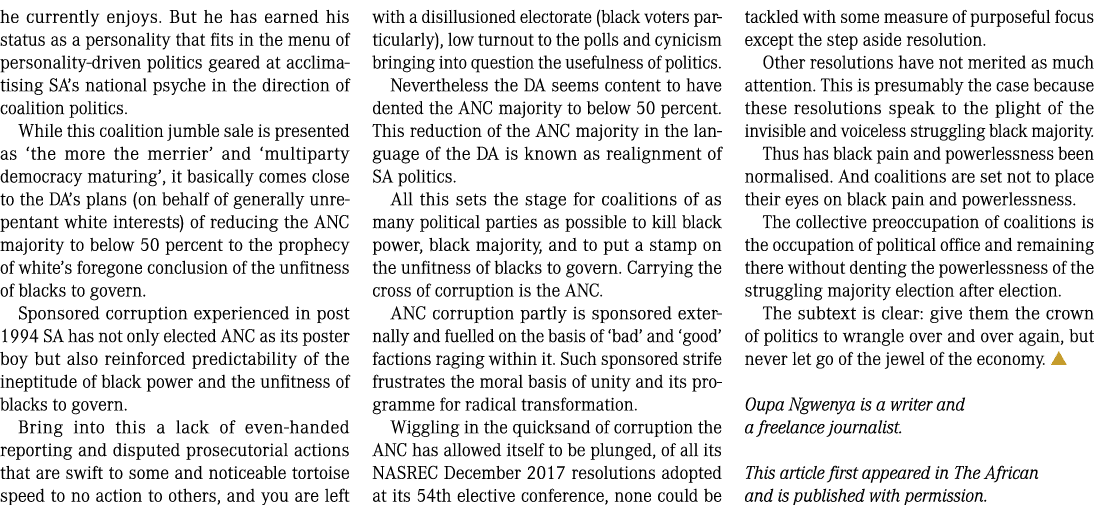 he currently enjoys. But he has earned his status as a personality that fits in the menu of personality driven politi...