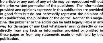 No article or any part of any article may be reproduced without the prior written permission of the publishers. The i...