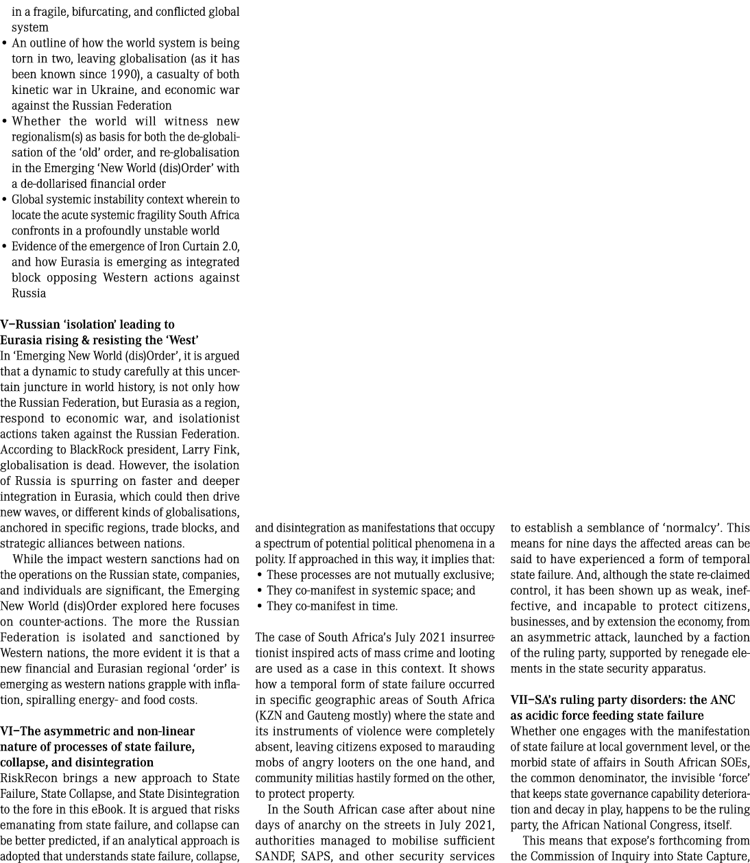 in a fragile, bifurcating, and conflicted global system • An outline of how the world system is being torn in two, le...