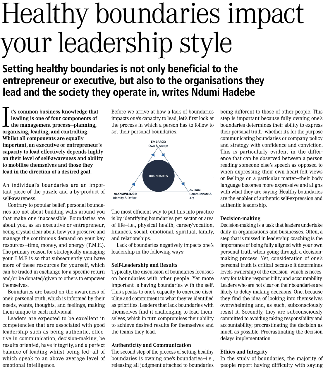  Healthy boundaries impact your leadership style Setting healthy boundaries is not only beneficial to the entrepreneu...