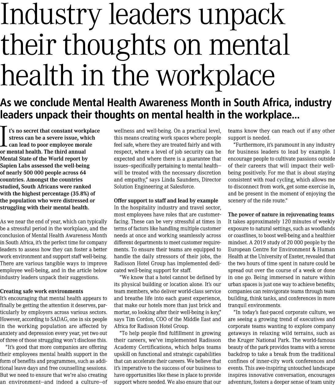 Industry leaders unpack their thoughts on mental health in the workplace As we conclude Mental Health Awareness Month...