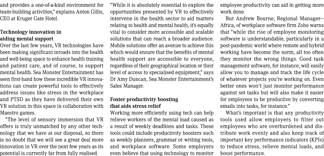 and provides a one-of-a-kind environment for team-building activities,” explains Anton Gillis, CEO at Kruger Gate Hot...