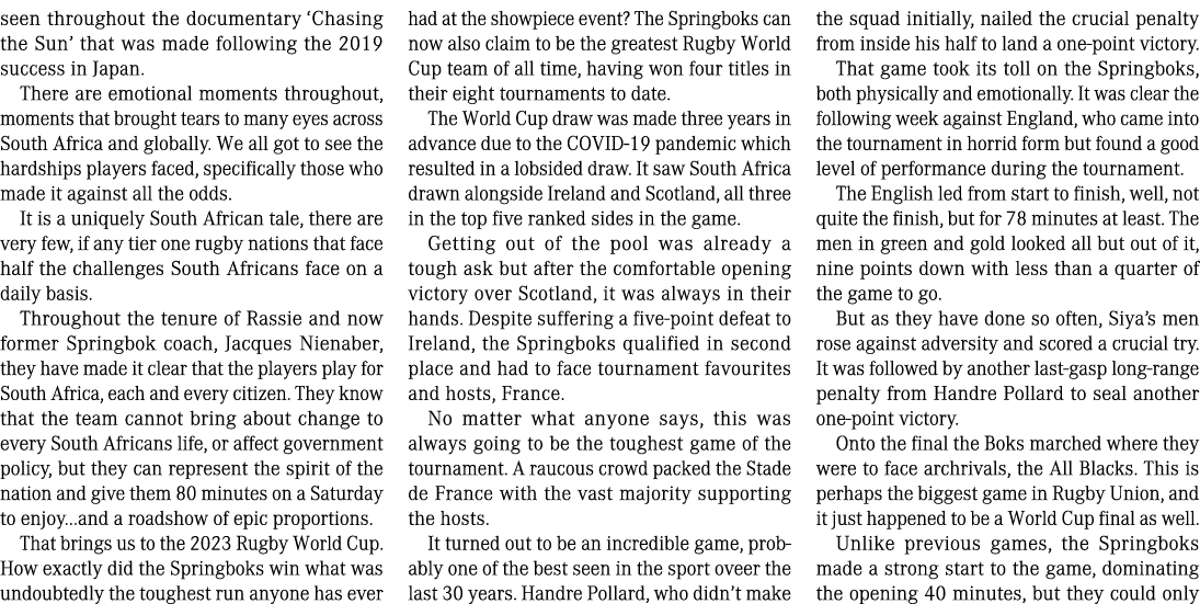 seen throughout the documentary ‘Chasing the Sun’ that was made following the 2019 success in Japan. There are emotio...