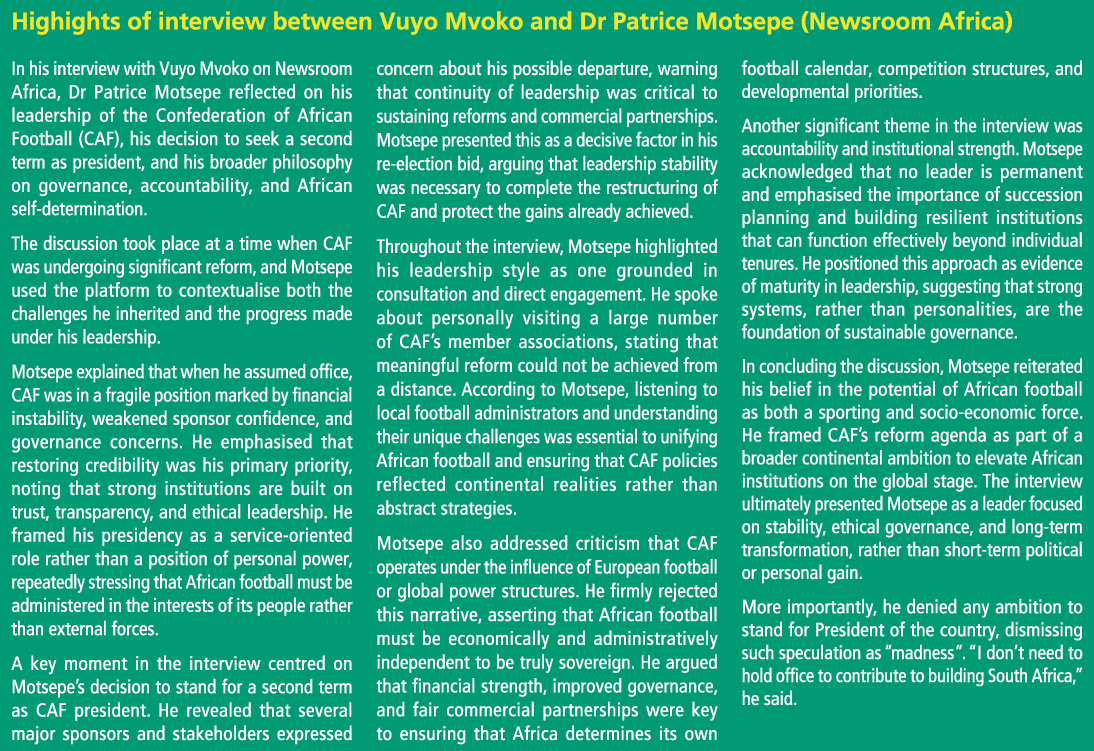 Highights of interview between Vuyo Mvoko and Dr Patrice Motsepe (Newsroom Africa) In his interview with Vuyo Mvoko o...