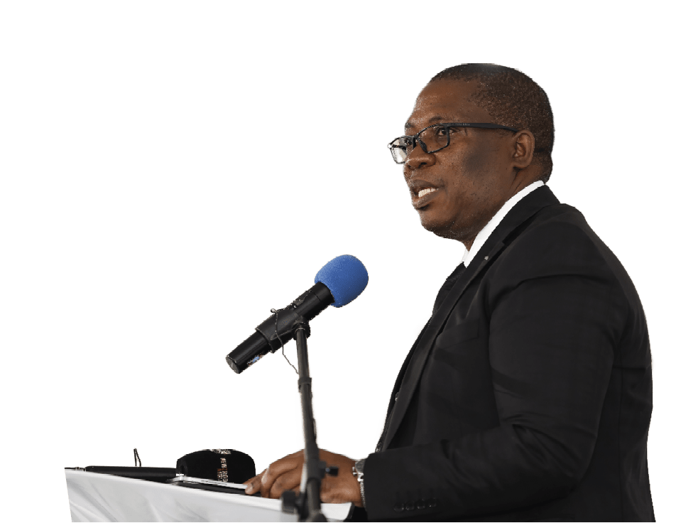 JOHANNESBURG, SOUTH AFRICA - JULY 06: Panyaza Lesufi (Premier of Gauteng) during the funeral service of former Minister in the Presidency and anti-apartheid veteran Essop Pahad at Westpark Cemetery on July 06, 2023 in Johannesburg, South Africa. It is reported that Pahad died in his sleep on July 5th at the age of 84. (Photo by Luba Lesolle/Gallo Images via Getty Images)