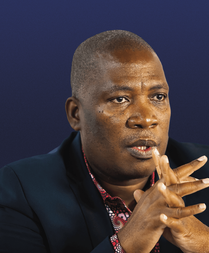 JOHANNESBURG, SOUTH AFRICA - MAY 15: Gauteng Social Development acting MEC Panyaza Lesufi receives donations from different corporate companies such as MTN, Albany as well as Grace Bible Church on May 15, 2020 in Johannesburg, South Africa. According to media release, the donors heeded the call by the acting MEC to work with the Department to continue to provide social relief to people of Gauteng. The donations included food and personal protective equipment. (Photo by Sharon Seretlo/Gallo Images via Getty Images)