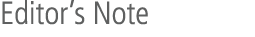 Editor’s Note