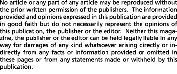 No article or any part of any article may be reproduced without the prior written permission of the publishers. The i...