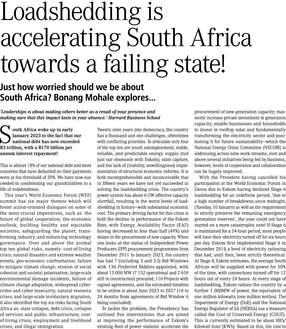 Loadshedding is accelerating South Africa towards a failing state! Just how worried should we be about South Africa? ...