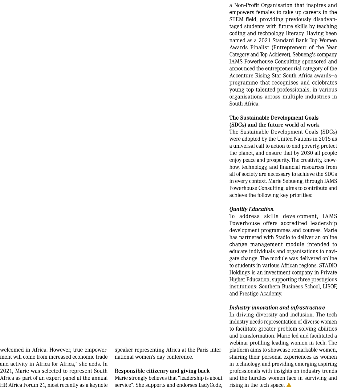 welcomed in Africa. However, true empowerment will come from increased economic trade and activity in Africa for Afri...
