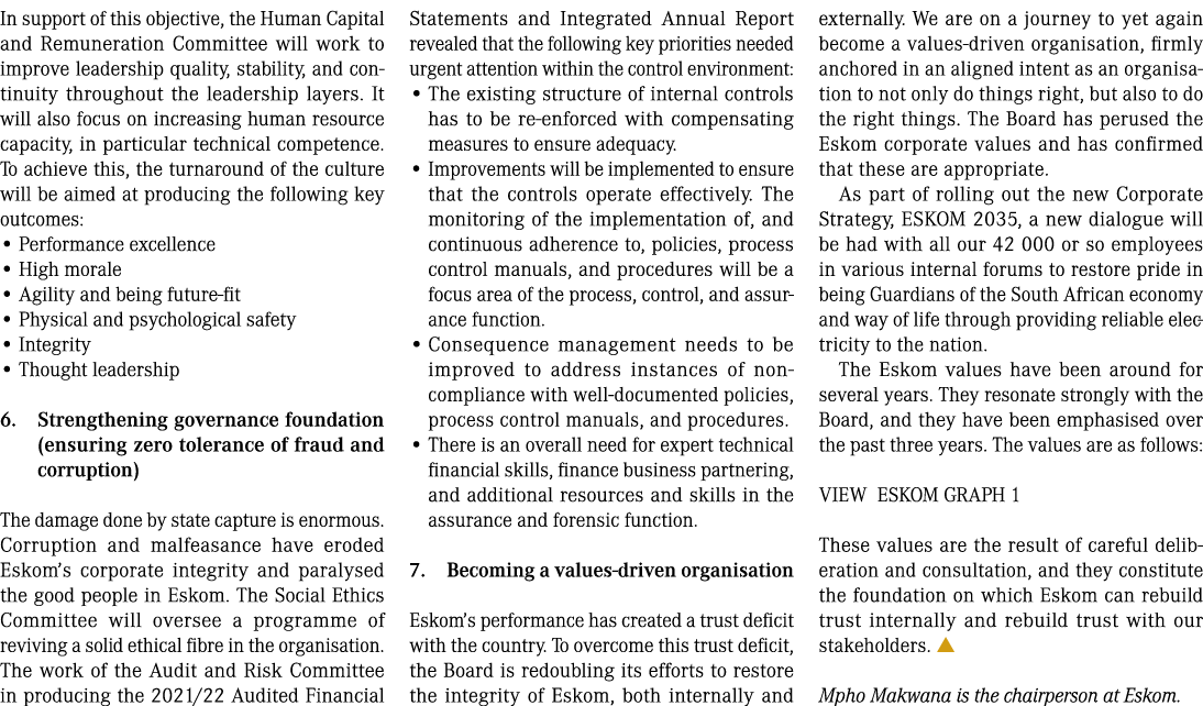 In support of this objective, the Human Capital and Remuneration Committee will work to improve leadership quality, s...