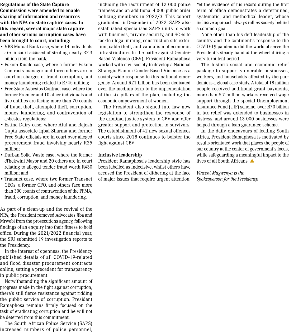 Regulations of the State Capture Commission were amended to enable sharing of information and resources with the NPA ...
