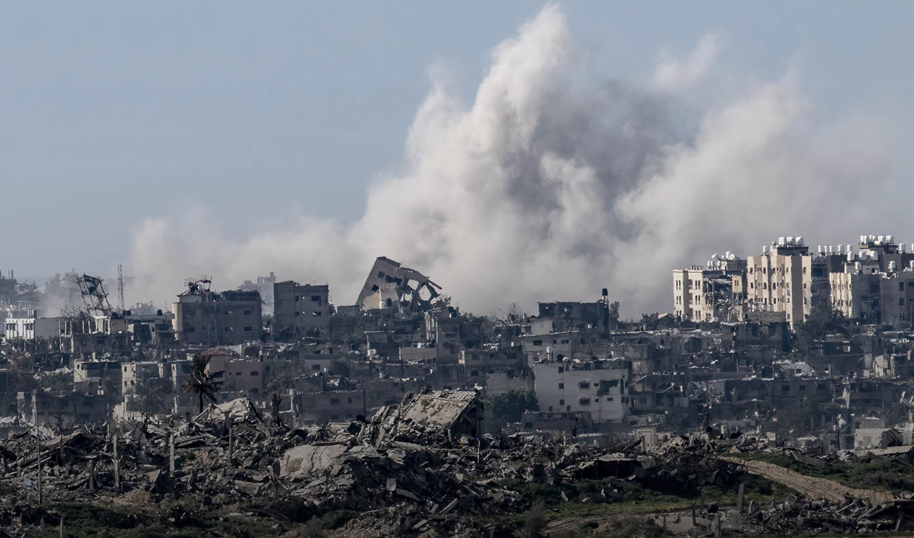 SDEROT, ISRAEL - JANUARY 30: Smoke rises over Gaza Strip after Israeli forces' attacks as seen from Sderot, Israel on January 30, 2024. (Photo by Mostafa Alkharouf/Anadolu via Getty Images)