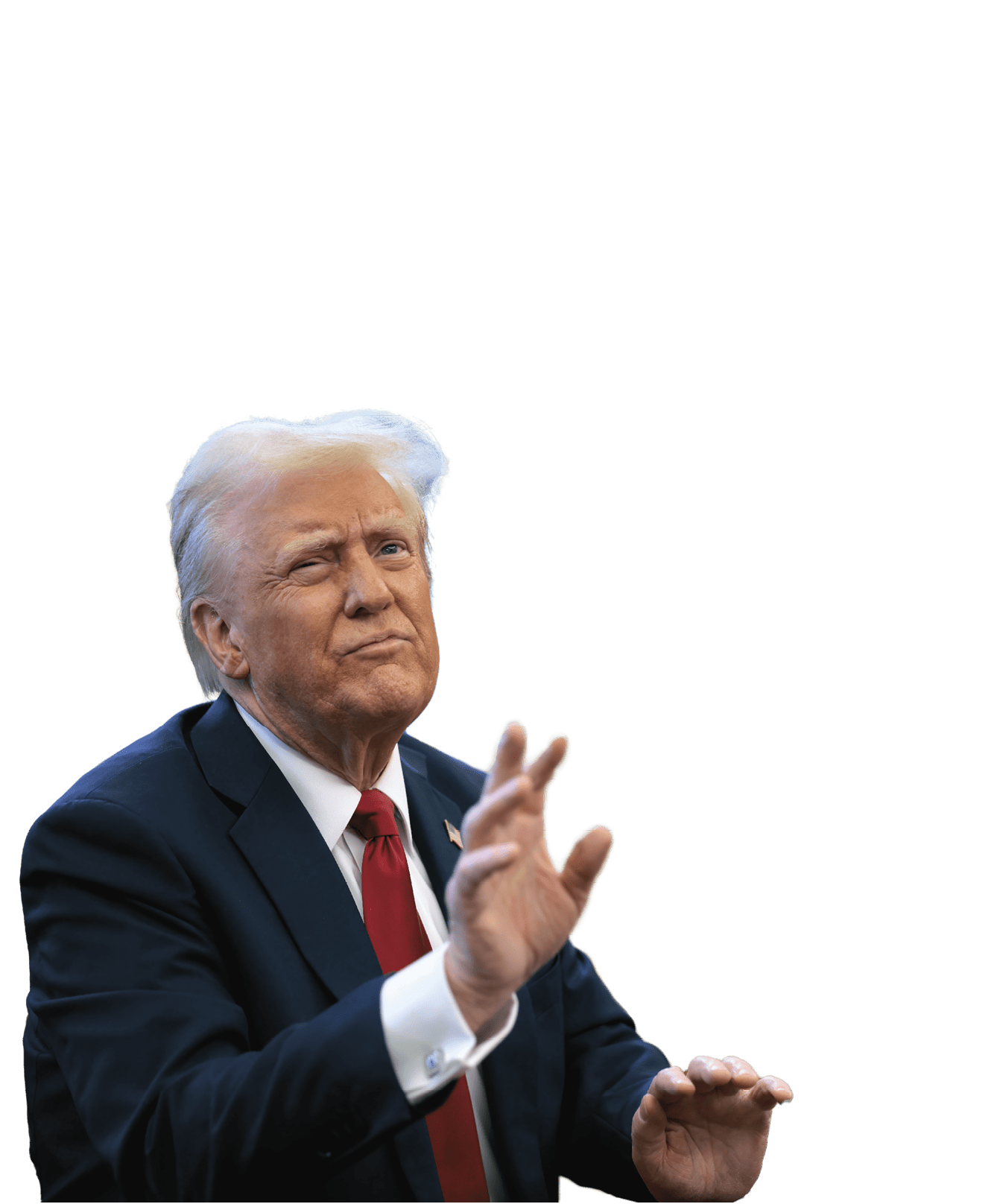 WASHINGTON, DC - JANUARY 30: U.S. President Donald Trump reacts to a reporter's question from the Resolute Desk after signing an executive order to appoint the deputy administrator of the Federal Aviation Administration in the Oval Office at the White House on January 30, 2025 in Washington, DC. Trump also signed a memorandum ordering an immediate assessment of aviation safety and ordering an elevation of what he called “competence” over “D.E.I.” (Photo by Chip Somodevilla/Getty Images)