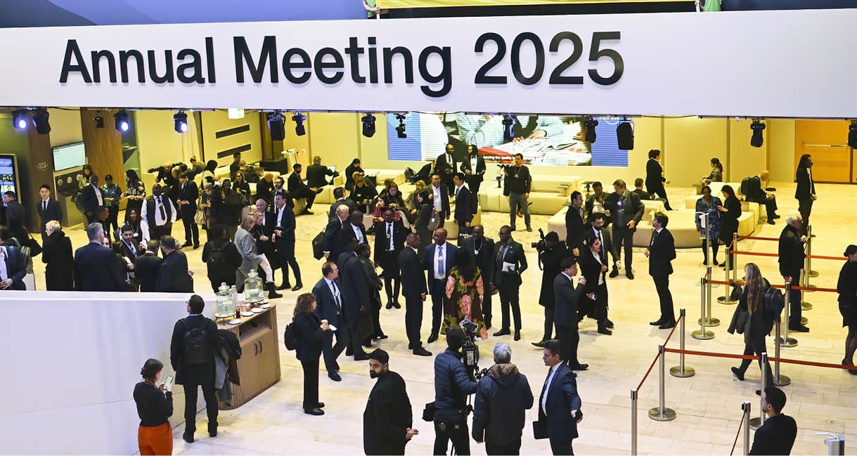 DAVOS, SWITZERLAND - JANUARY 21: Members of Greenpeace, the environmentalist organization, hold a banner, written “Tax the super-rich! Fund a just and green future.", as a part of a protest during World Economic Forum (WEF) 55th Annual Meeting in Davos, Switzerland on January 21, 2025. (Photo by Halil Sagirkaya/Anadolu via Getty Images)