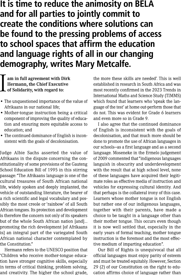 It is time to reduce the animosity on BELA and for all parties to jointly commit to create the conditions where solut...