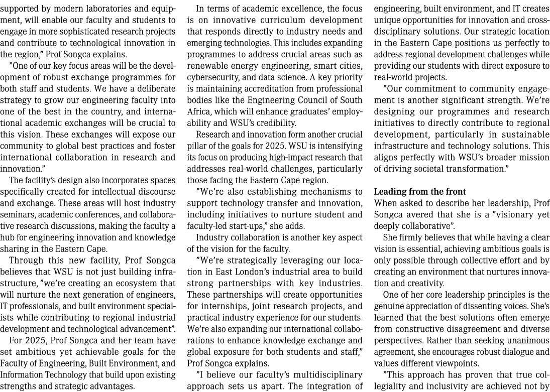 supported by modern laboratories and equipment, will enable our faculty and students to engage in more sophisticated ...