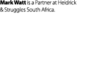 Mark Watt is a Partner at Heidrick & Struggles South Africa.