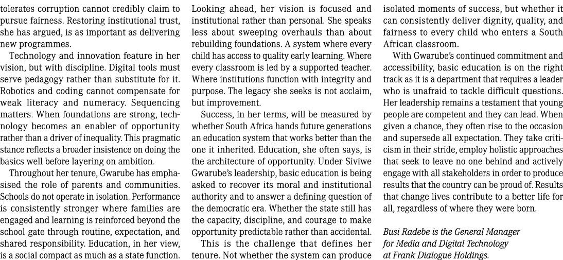 tolerates corruption cannot credibly claim to pursue fairness. Restoring institutional trust, she has argued, is as i...