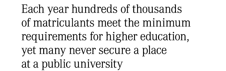 Each year hundreds of thousands of matriculants meet the minimum requirements for higher education, yet many never se...