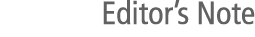 Editor’s Note