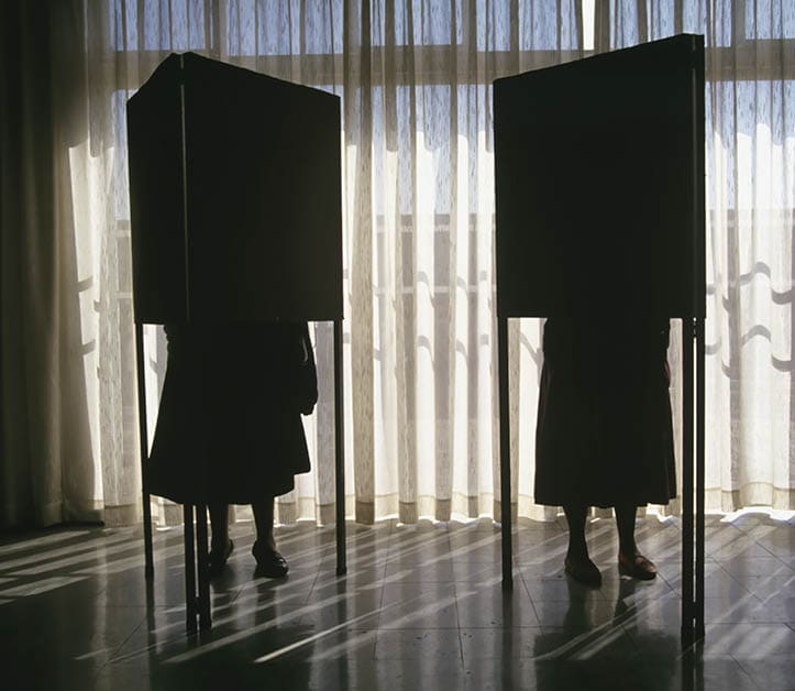 Voters cast ballots at a polling station in Soweto. Millions of South Africans voted in the nation's first free and democratic general election, marking the end of centuries of apartheid rule. Nelson Mandela of the African National Congress (ANC) was elected as the first black President of South Africa. (Photo by Brooks Kraft LLC/Sygma via Getty Images)