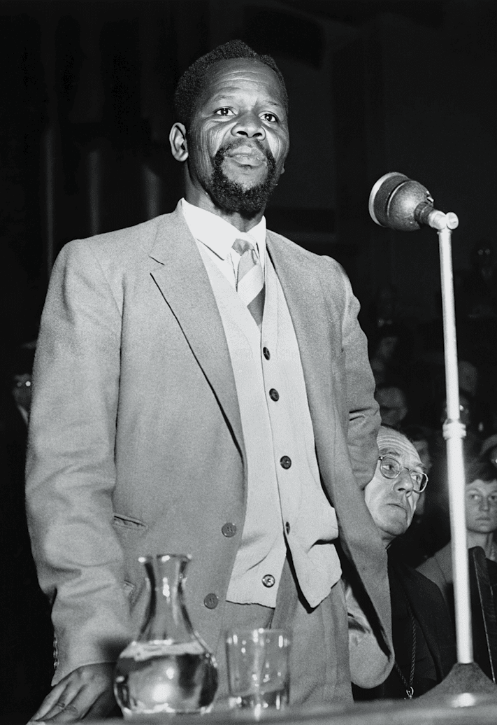 Deputy President of the African National Congress, Oliver Tambo, speaks at a Christian Action meeting in Westminster Abbey. London, May 11, 1960.
