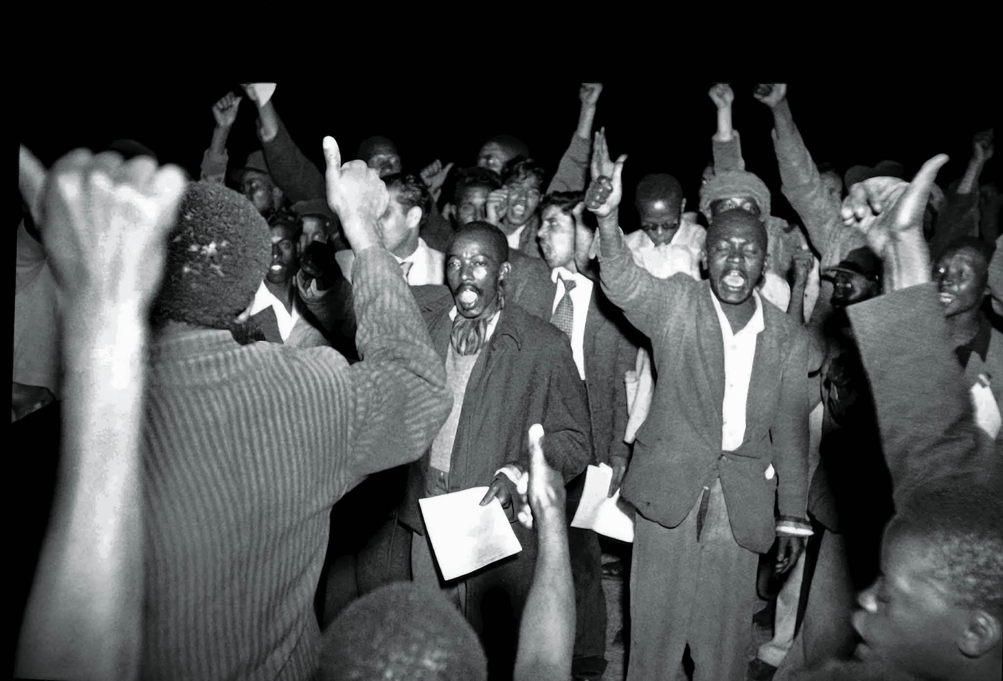 Protests against Apartheid by black South Africans circa 1960. (Photo by: Universal History Archive/Universal Images Group via Getty Images)