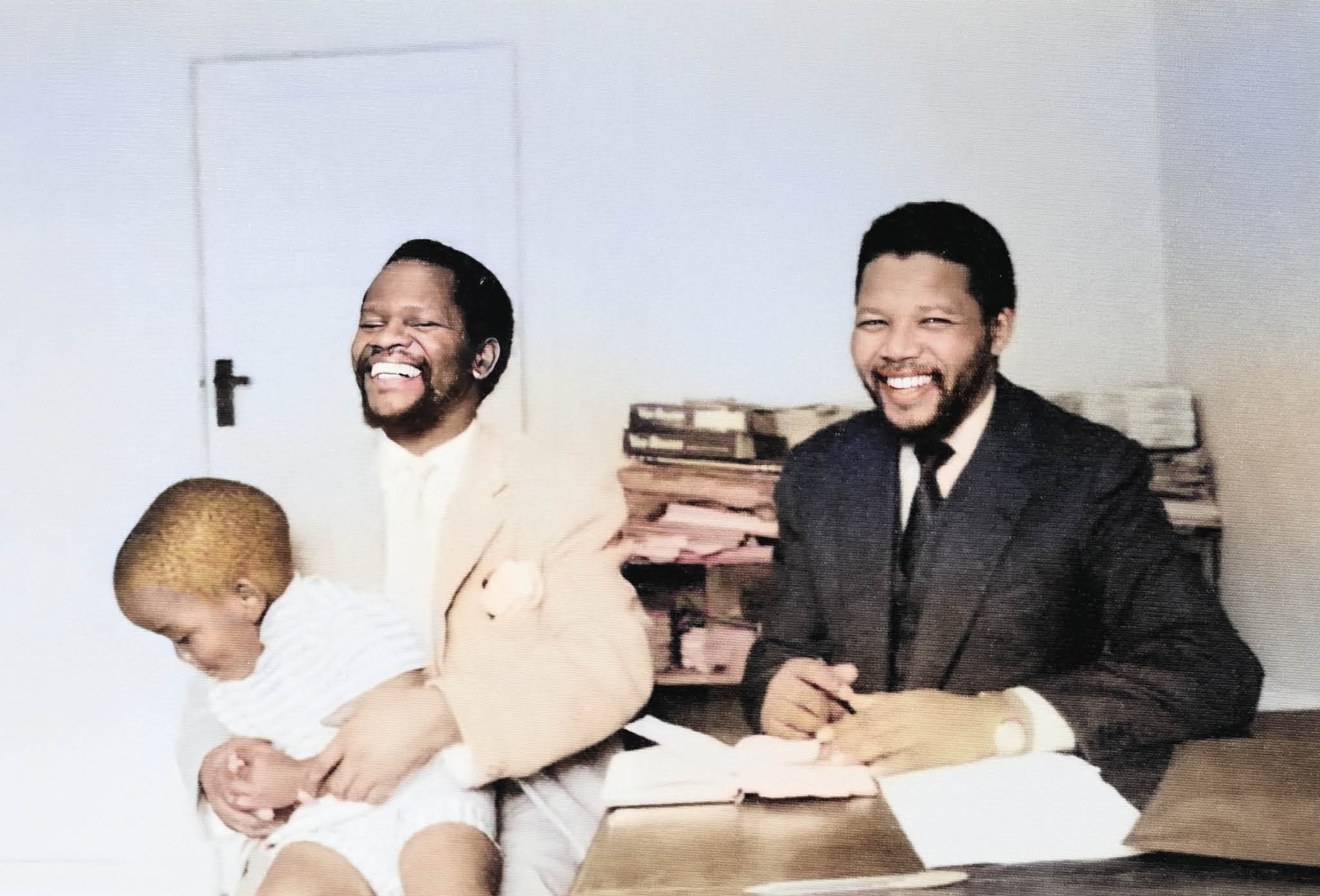 Oliver Tambo with Nelson Rolihlahla Mandela (1918  2013), South African anti-apartheid revolutionary, political leader,  served as President of South Africa from 1994 to 1999. Pictured in London. (Photo by: Universal History Archive/Universal Images Group via Getty Images)