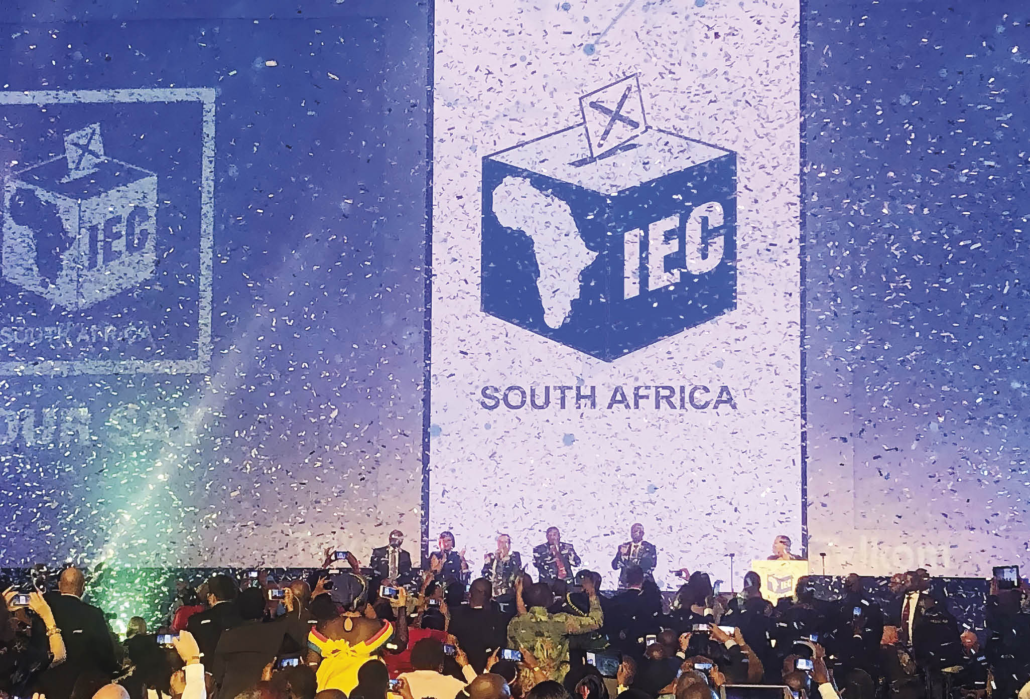 President Cyril Ramaphosa addressing the Independent Electoral Commission’s Official Announcement of the sixth National and Provincial Democratic Elections Results at the Tshwane Events Centre in Pretoria. South Africa. 11/05/2019. Siyabulela Duda