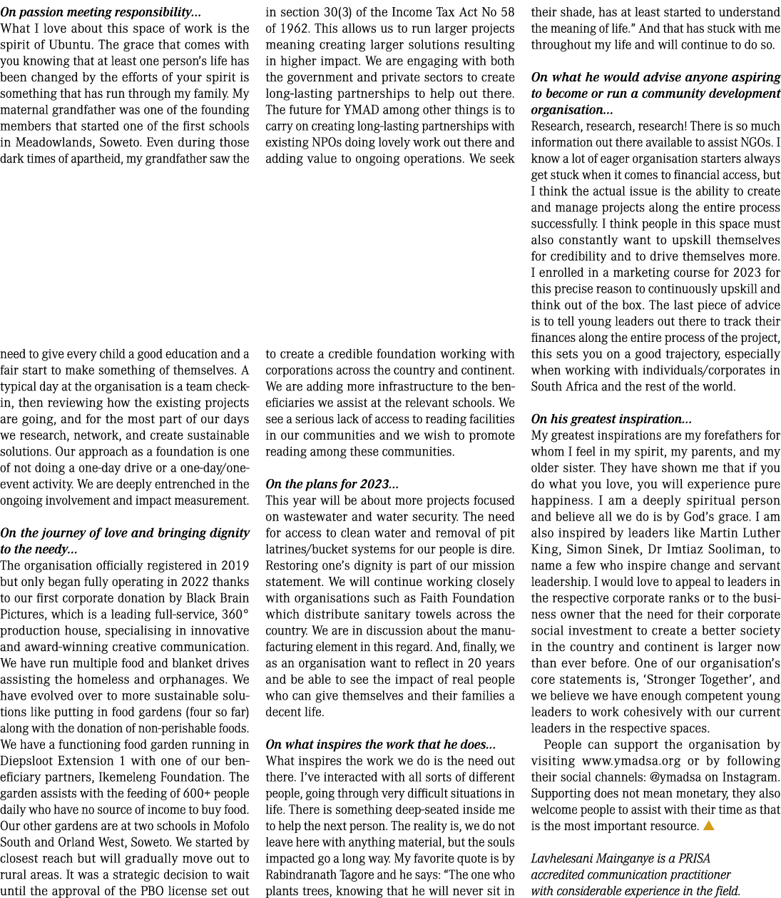 On passion meeting responsibility... What I love about this space of work is the spirit of Ubuntu. The grace that com...
