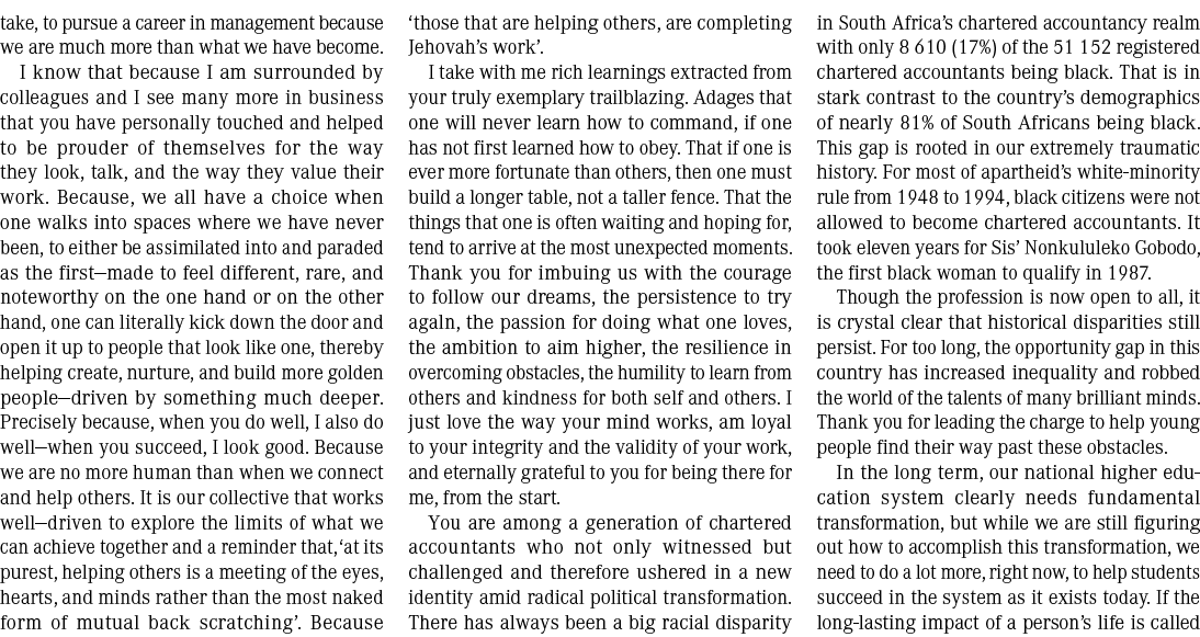 take, to pursue a career in management because we are much more than what we have become. I know that because I am su...