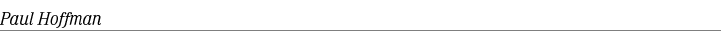 Paul Hoffman