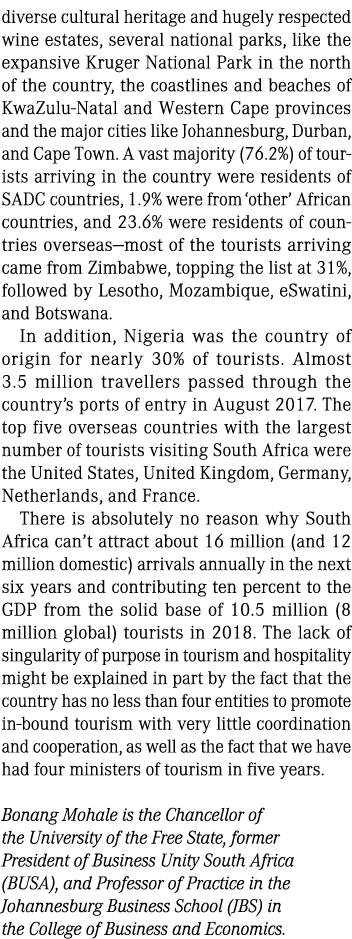diverse cultural heritage and hugely respected wine estates, several national parks, like the expansive Kruger Nation...