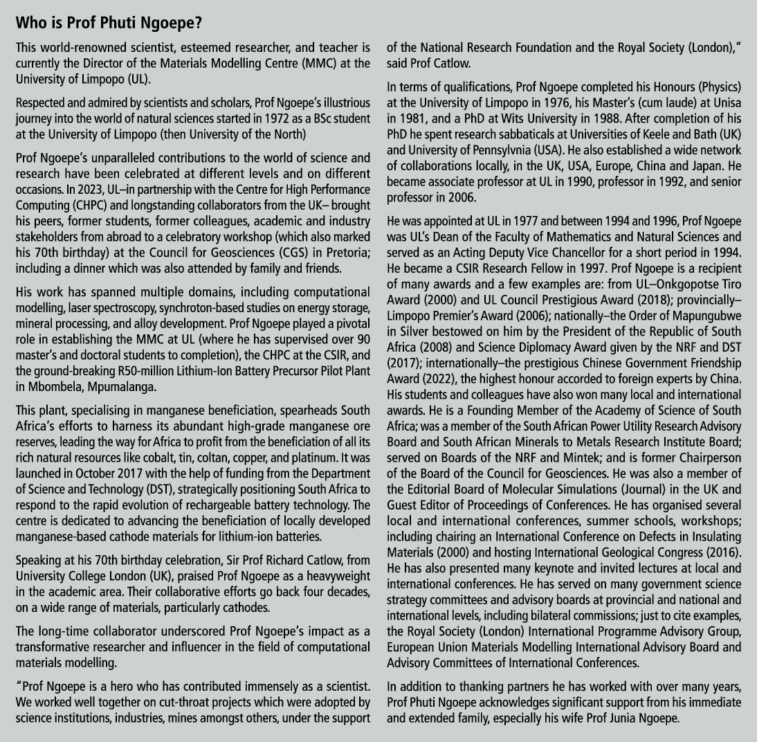 Who is Prof Phuti Ngoepe? This world-renowned scientist, esteemed researcher, and teacher is currently the Director o...