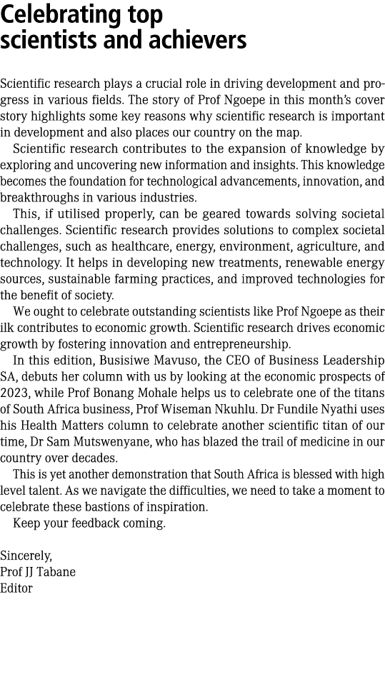 Celebrating top scientists and achievers Scientific research plays a crucial role in driving development and progress...
