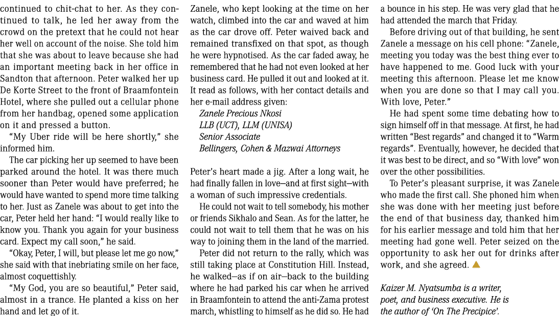 continued to chit chat to her. As they continued to talk, he led her away from the crowd on the pretext that he could...