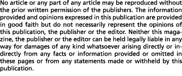 No article or any part of any article may be reproduced without the prior written permission of the publishers. The i...