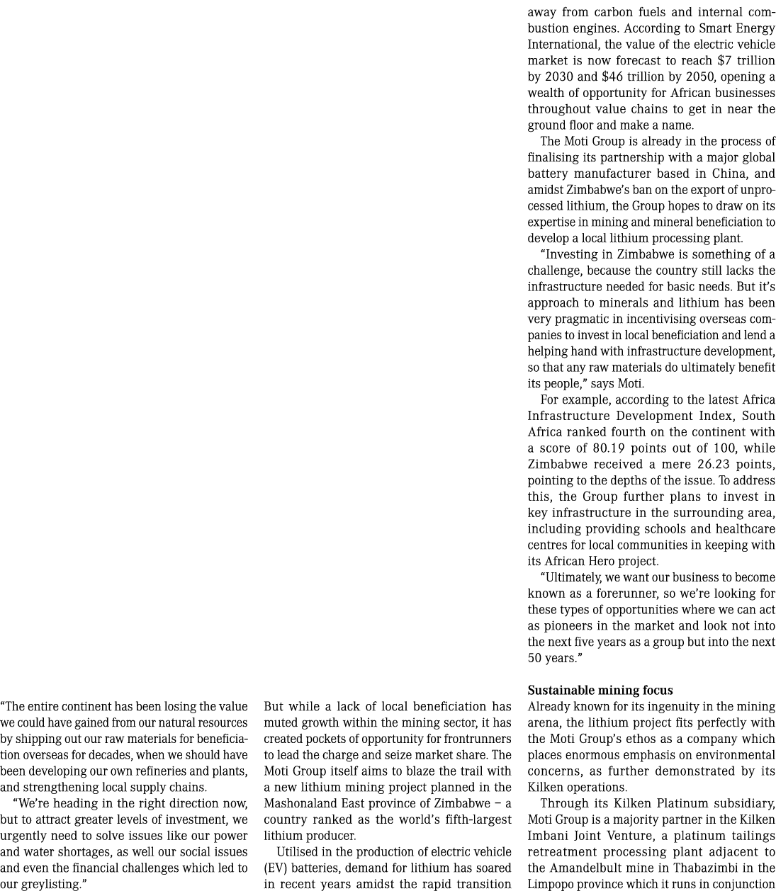 “The entire continent has been losing the value we could have gained from our natural resources by shipping out our r...
