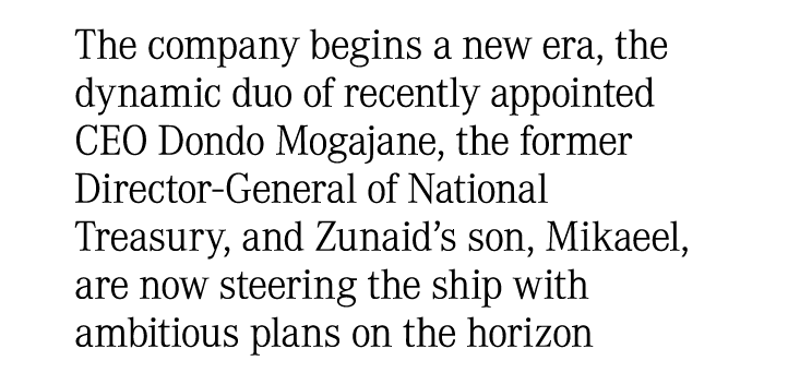 The company begins a new era, the dynamic duo of recently appointed CEO Dondo Mogajane, the former Director‑General o...