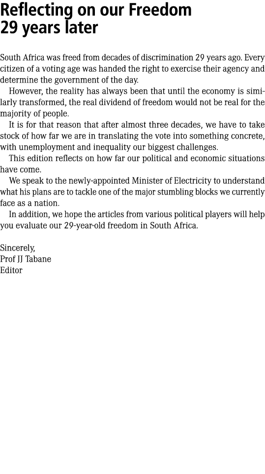 Reflecting on our Freedom 29 years later South Africa was freed from decades of discrimination 29 years ago. Every ci...