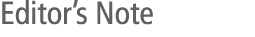 Editor&rsquo;s Note