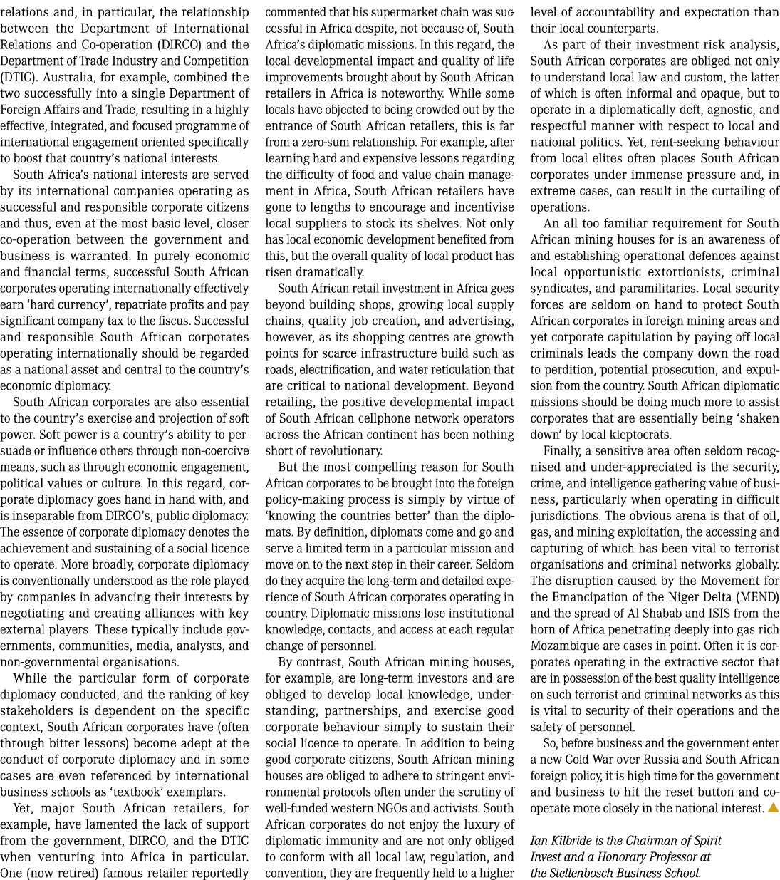 relations and, in particular, the relationship between the Department of International Relations and Co operation (DI...