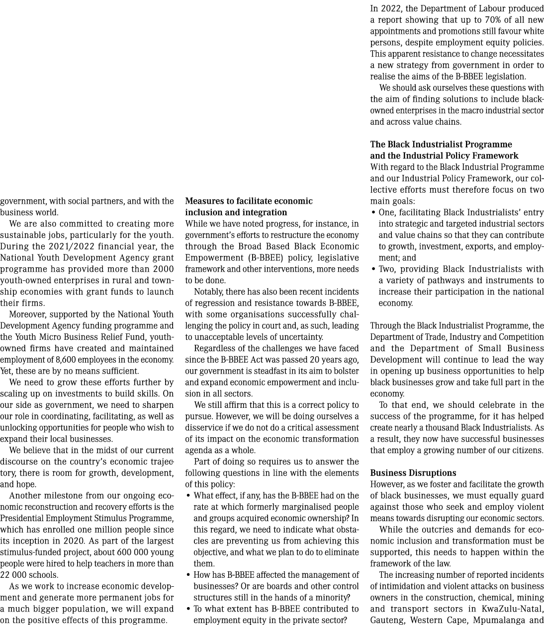 government, with social partners, and with the business world. We are also committed to creating more sustainable job...