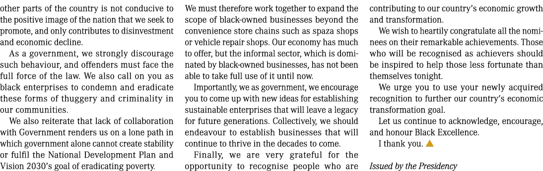 other parts of the country is not conducive to the positive image of the nation that we seek to promote, and only con...